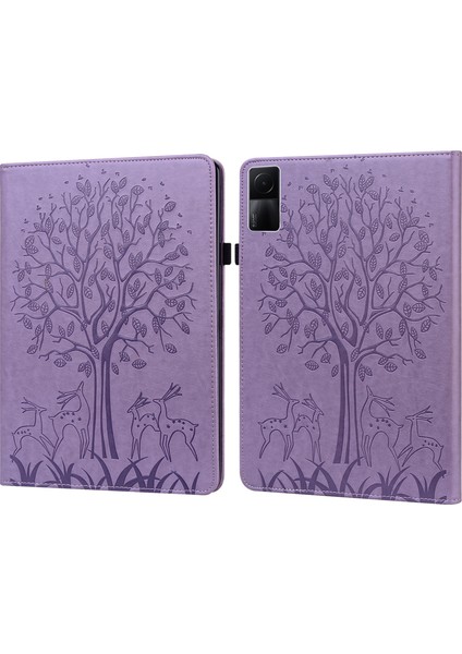 Ağaç ve Geyik Tablet Kılıfı Xiaomi Redmi Pad 10.61 2022 Mor (Yurt Dışından) modelleri