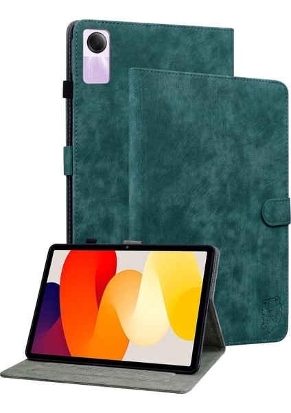 Xiaomi Redmi Pad Se 11 Inç Koyu Yeşil Için Deri Tablet Kılıfı (Yurt Dışından)
