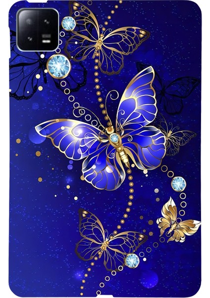 Xiaomi Pad 6 Mavi Kelebek Için Boyalı Tpu Tablet Kılıfı (Yurt Dışından)