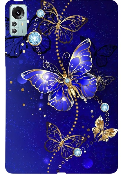 Xiaomi Pad 5 Pro 12.4 Mavi Kelebek Için Boyalı Tpu Tablet Kılıfı (Yurt Dışından)