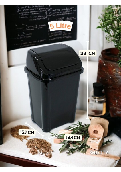 20-10-5 Litre 3Lü Çöp Kovası Siyah