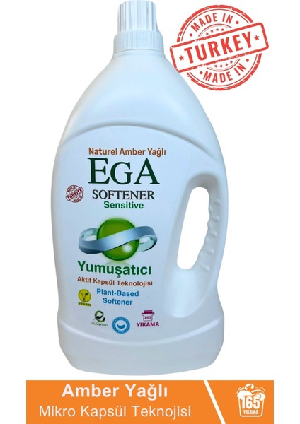 Ega Kimya Aktif Kapsül Teknolojili Amber Çamaşır Yumuşatıcısı 4100 ml 165 Yıkama Promosyon Ürün