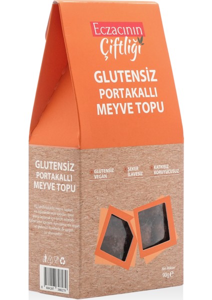 Eczacının Çiftliği Glutensiz Portakallı Meyve Topu 90 gr / Vegan, Şeker Ilavesiz, Katkısız, Koruyucusuz