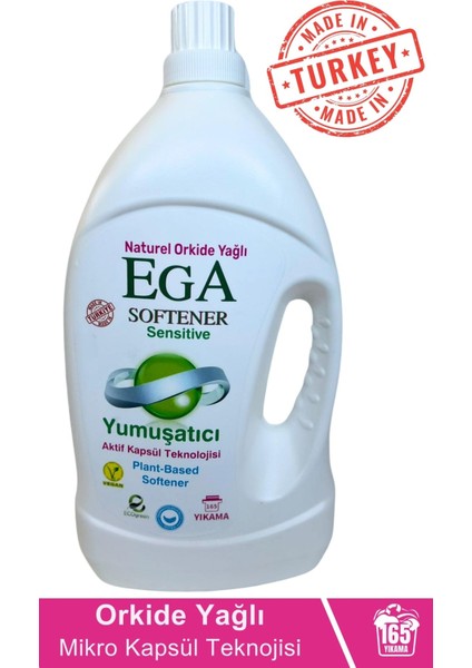 Ega Kimya Aktif Kapsül Teknolojili Orkide Çamaşır Yumuşatıcısı 4100 ml 165 Yıkama Promosyon Ürün