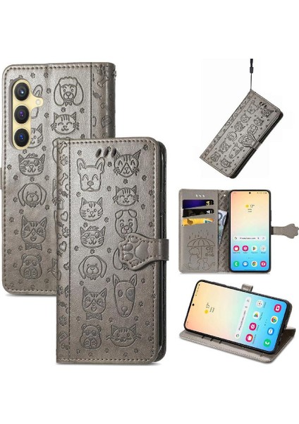 Samsung Galaxy S24 Artı Darbeye Deri Kılıf Karikatür Hayvanlar (Yurt Dışından)