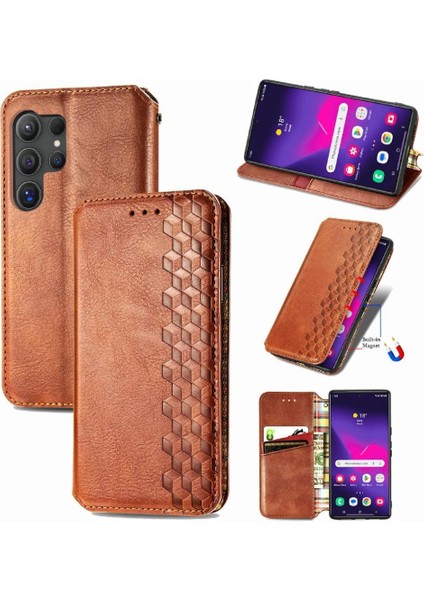 Samsung Galaxy S24 Ultra Cüzdan Fonksiyonu Için Kılıf Kapak Çevirin Deri Kılıf (Yurt Dışından) indirimleri