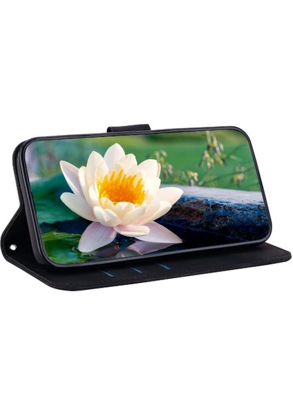 IPhone 15 Için Flip Case Pro Max Manyetik Kabartma Lotus Çiçek Kickstand (Yurt Dışından)