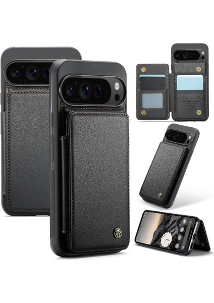 Google Piksel 9 Pro Xl Için Flip Case Pu Deri Ince Darbeye Vaka Kartı (Yurt Dışından)