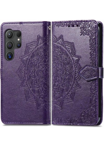 Samsung Galaxy S24 Ultra Kapak Kapak Için Kılıf Zarif Desen Deri (Yurt Dışından)