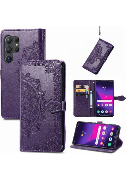 Samsung Galaxy S24 Ultra Kapak Kapak Için Kılıf Zarif Desen Deri (Yurt Dışından) fırsatları