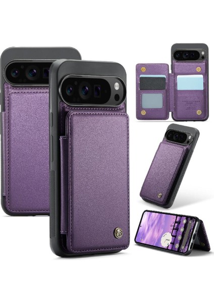 Google Piksel 9 Pro Xl Için Flip Case Pu Deri Ince Darbeye Vaka Kartı (Yurt Dışından)