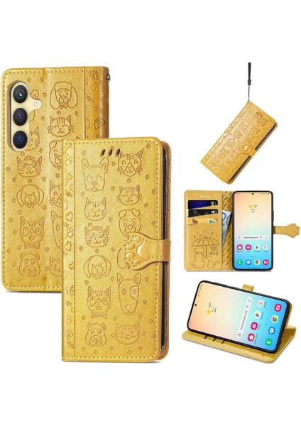 Samsung Galaxy S24 Artı Darbeye Deri Kılıf Karikatür Hayvanlar (Yurt Dışından)