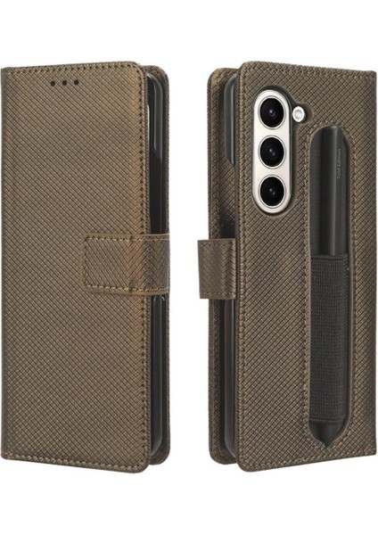 Samsung Galaxy Z Için Kılıf Fold 6 Kickstand Kapak Manyetik Cüzdan Kart (Yurt Dışından)