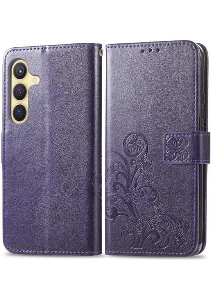 Samsung Galaxy S24 Artı Kısa Kayış Flip Kapak Dört Yapraklı Yonca (Yurt Dışından)