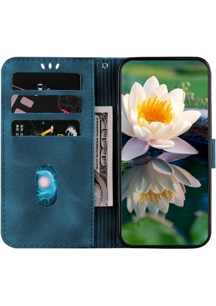 IPhone 12 Için Flip Case Kabartma Lotus Çiçek Kickstand Manyetik Cüzdan (Yurt Dışından)