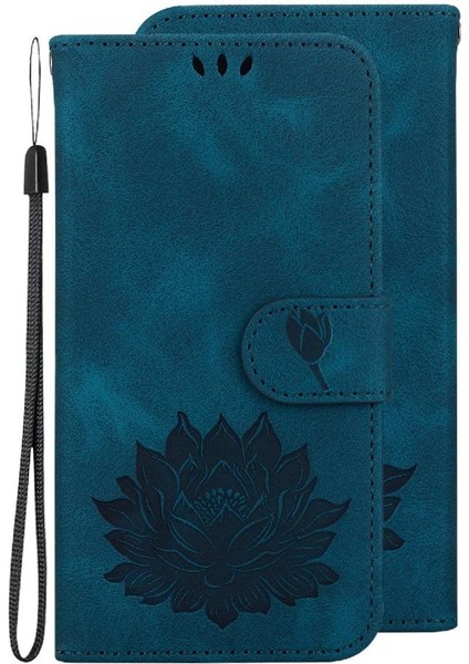 IPhone 12 Için Flip Case Kabartma Lotus Çiçek Kickstand Manyetik Cüzdan (Yurt Dışından)