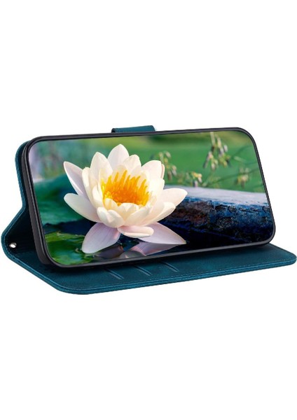 IPhone 12 Için Flip Case Kabartma Lotus Çiçek Kickstand Manyetik Cüzdan (Yurt Dışından)