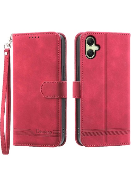 Samsung Galaxy A06 Kart Yuvaları Bileklik Manyetik Kapatma Için Flip Case (Yurt Dışından)