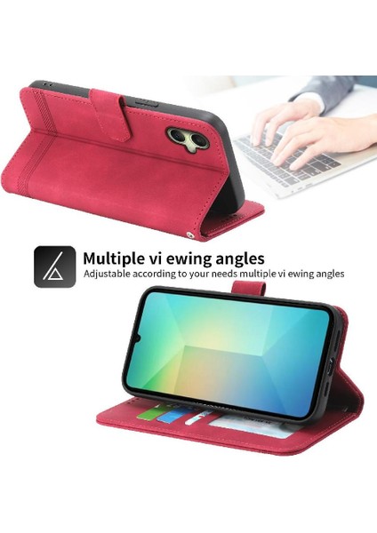 Samsung Galaxy A06 Kart Yuvaları Bileklik Manyetik Kapatma Için Flip Case (Yurt Dışından)