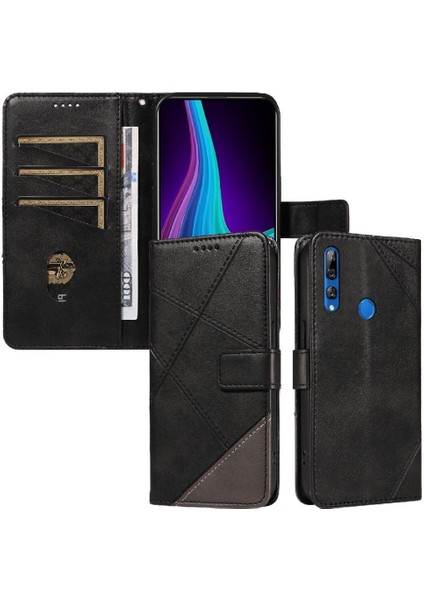 Huawei Y9 Prime 2019 ve Elmas Dikişli Kart Yuvası Için Flip Case (Yurt Dışından)