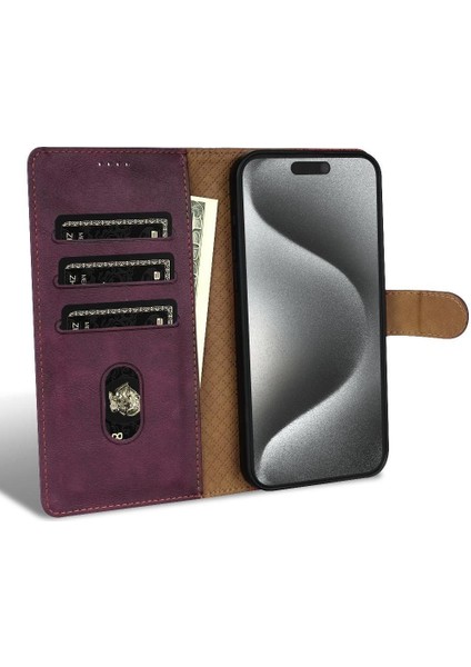 IPhone 15 Için Flip Case Yan Cep Anti Kayma Kart Yuvaları Manyetik Kapatma (Yurt Dışından) indirimleri