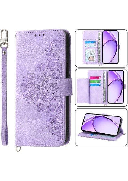 Oppo A3 Pro Darbeye Çoklu Kredi Kartı Yuvaları Için Flip Case Kabartmalı (Yurt Dışından)