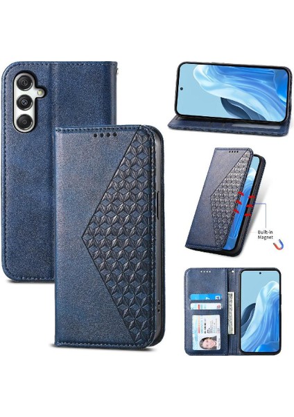 Samsung Galaxy M35 Cüzdan El Kayışı Standı Için Flip Case Günlük Kullanım Eşkenar Dörtgen (Yurt Dışından)