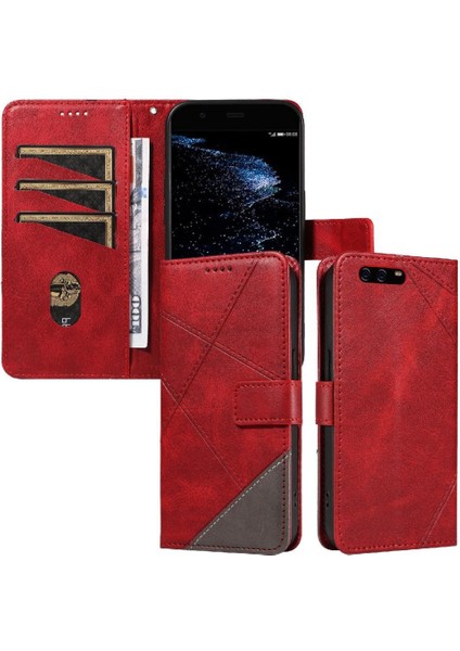 Huawei P10 ve Kart Yuvası Yüksek Kaliteli Deri Telefon Kılıfı Için Flip Case (Yurt Dışından)