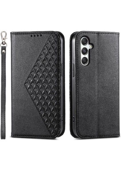 Samsung Galaxy M35 Cüzdan El Kayışı Standı Için Flip Case Günlük Kullanım Eşkenar Dörtgen (Yurt Dışından)