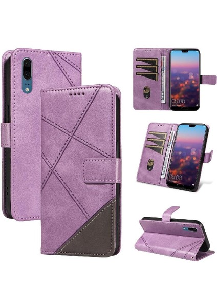 Huawei P20 ve Elmas Dikiş ile Kart Yuvası Yüksek Kalite Için Flip Case (Yurt Dışından)