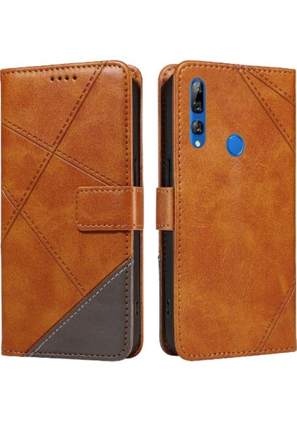 Huawei Y9 Prime 2019 ve Elmas Dikişli Kart Yuvası Için Flip Case (Yurt Dışından)