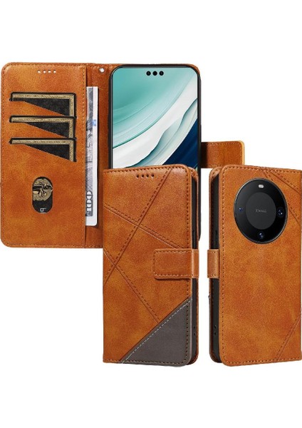Huawei Mate 60 Pro Için Flip Case Deri Telefon Koruma Kılıfı ve Kart (Yurt Dışından)