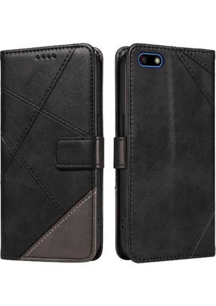Elmas Dikiş ve Kart Yuvası Deri ile Huawei Y5 2018 Için Flip Case (Yurt Dışından)