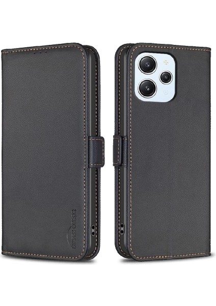 Xiaomi Redmi Için Flip Case 12 4g Manyetik Kart Yuvaları Tutucu Kickstand Tpu (Yurt Dışından)