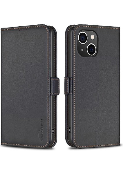 IPhone 14 Için Flip Case Artı Kart Yuvaları Tutucu Manyetik Pu Deri Cüzdan (Yurt Dışından)