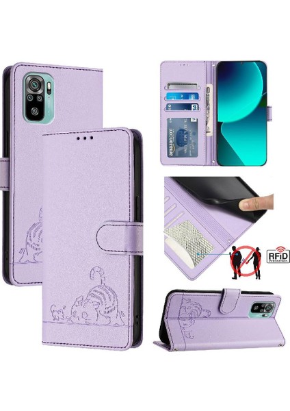 Xiaomi Poco M3 Pro Kart Yuvası Tutucu Için Kickstand Kedi Rfıd Cüzdan (Yurt Dışından)