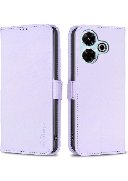 Xiaomi Poco M6 4g Manyetik Kickstand Darbeye Tpu Iç Pu Için Flip Case (Yurt Dışından)