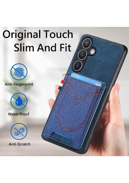 Samsung Galaxy S24 Kot Cep Tasarım Crad Yuvası Manyetik Araba (Yurt Dışından) fırsatları