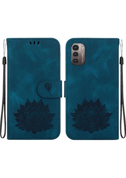 Nokia G21 Kickstand Manyetik Kickstand Kabartma Lotus Için Flip Case (Yurt Dışından)