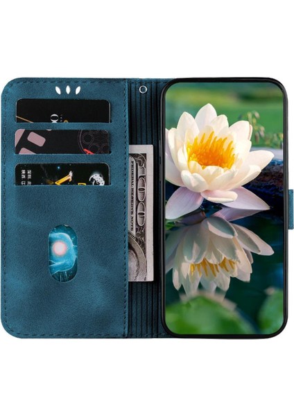 Nokia G21 Kickstand Manyetik Kickstand Kabartma Lotus Için Flip Case (Yurt Dışından)