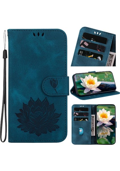 Nokia G21 Kickstand Manyetik Kickstand Kabartma Lotus Için Flip Case (Yurt Dışından)