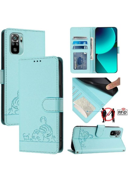Xiaomi Poco M3 Pro Kart Yuvası Tutucu Için Kickstand Kedi Rfıd Cüzdan (Yurt Dışından)