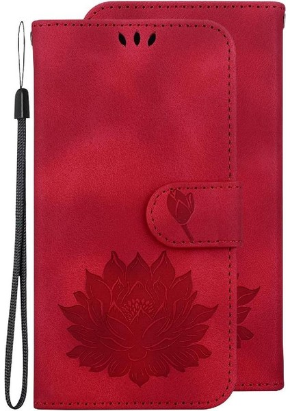 Nokia G21 Kickstand Manyetik Kickstand Kabartma Lotus Için Flip Case (Yurt Dışından)