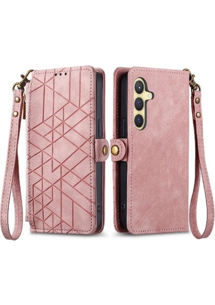 Samsung Galaxy S24 Artı Darbeye Deri Kılıf Için Flip Case Cüzdan Flip (Yurt Dışından)