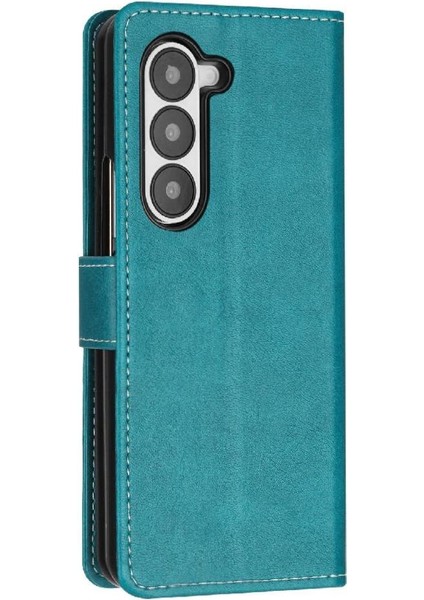 Manyi Mall Samsung Galaxy Z Için Flip Case Toka ile 5 5g Kat Pu Deri Saf ile (Yurt Dışından)