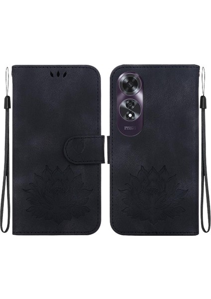 Oppo A60 4g Kickstand Kickstand Cüzdan Kabartma Lotus Için Flip Case (Yurt Dışından)