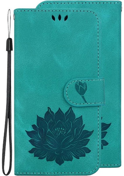 Manyi Mall Nokia Nokia Kickstand Kabartma Lotus Çiçek Kickstand Manyetik Için Flip Case (Yurt Dışından)