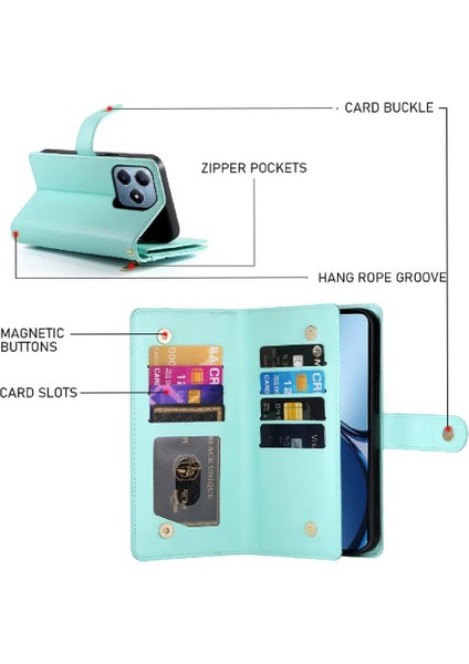 Realme C61 Standı Çok Fonksiyonlu Cüzdan Crossbody Kayışı Için Flip Case (Yurt Dışından) fırsatları