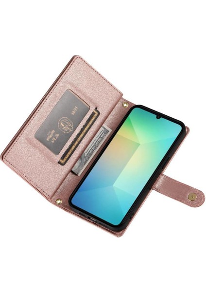 Samsung Galaxy A06 Cüzdan Bölmesi Bilek Kayışı Kart Yuvaları Için Flip Case (Yurt Dışından)