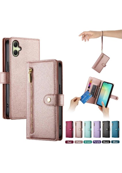 Samsung Galaxy A06 Cüzdan Bölmesi Bilek Kayışı Kart Yuvaları Için Flip Case (Yurt Dışından)